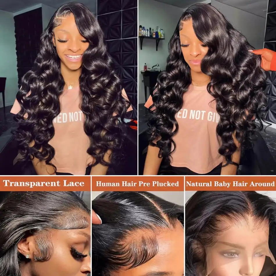 Lace Frontal Wig Hd 100% Natural Body Wave Human Hair Transparent Brazilian PrePlucked Wigs For Women Choice Wavy Cheap Wig