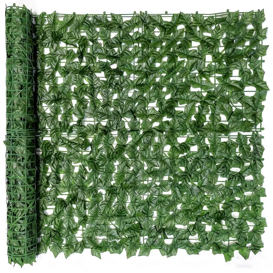 

Искусственная изгородь-экран из плюща 240x40 дюймов для балкона, экран для конфиденциальности, имитация вьющихся растений, зеленый фон, панель из искусственного плюща
