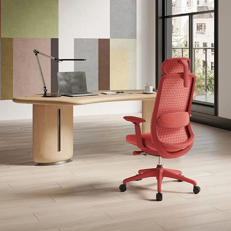 Backrest Wheels Office Chair Luxury Mobile Designer Swivel Office Chair Ergonomic Comfortable Arm Silla Oficina Trendy Furniture