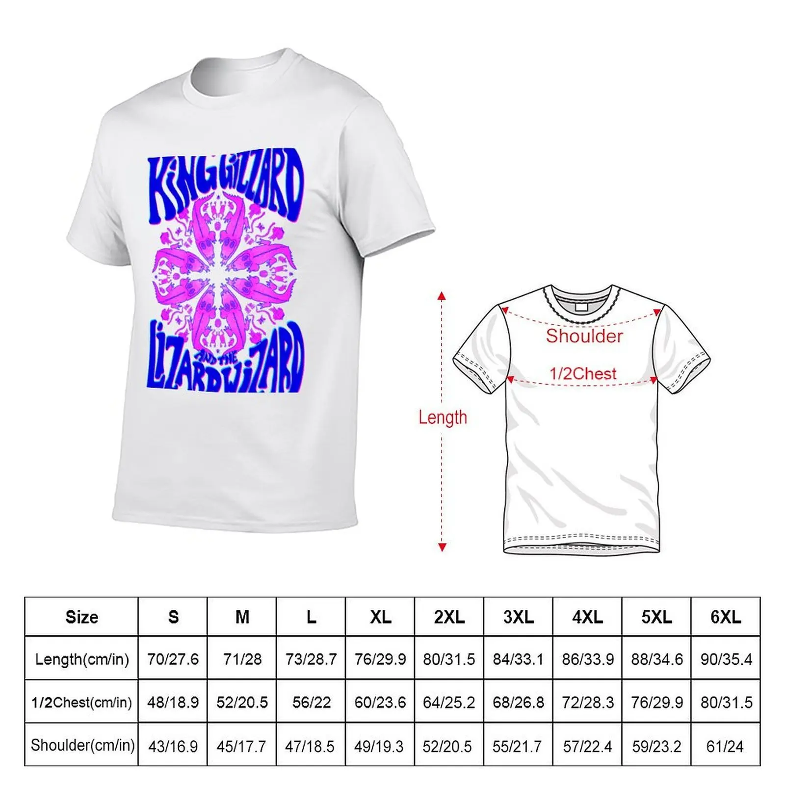 King Gizzard Kaleidoscope of Life (just pink and blue version) T-Shirt Heavy Duty Casual Work Tee