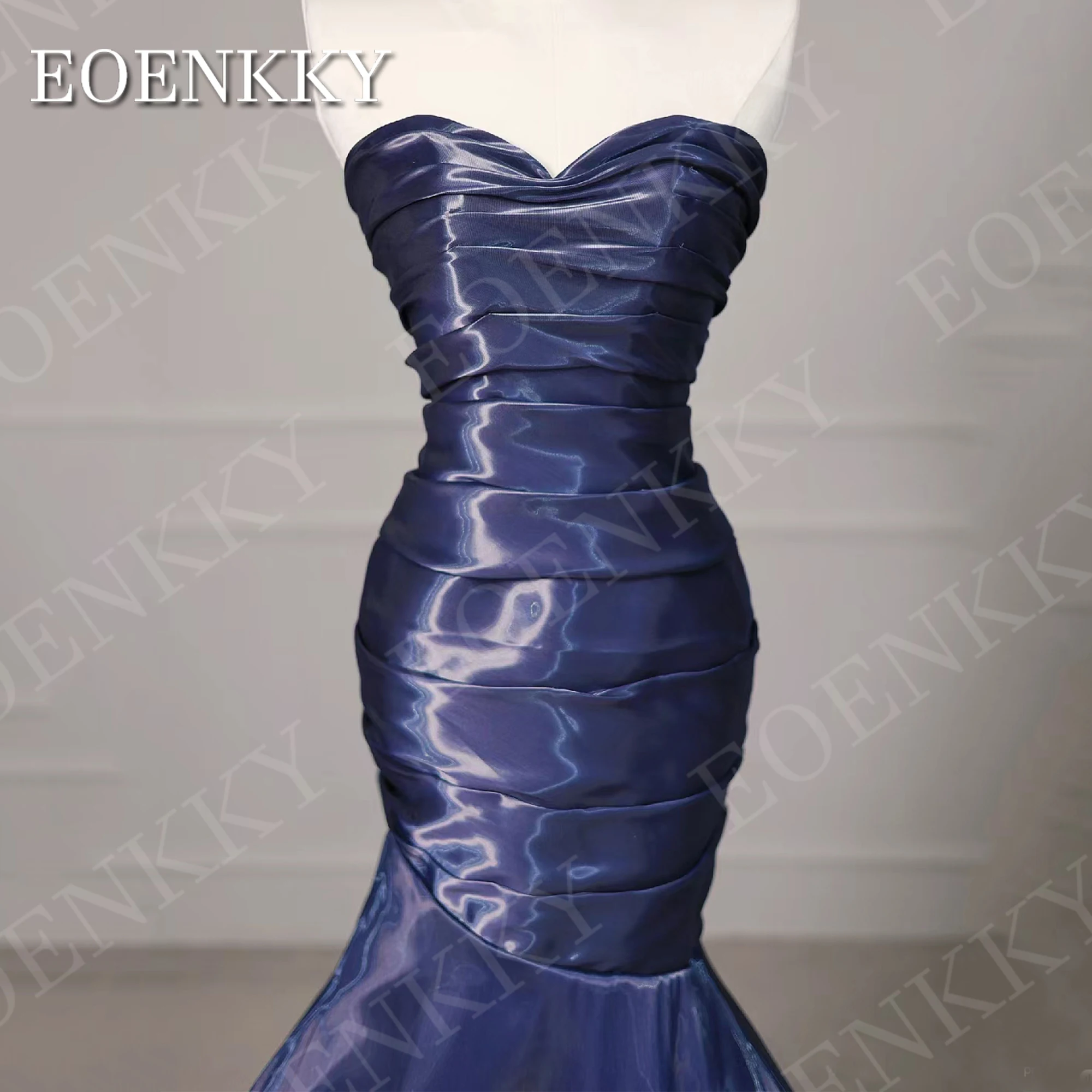 EOENKKY Customized Sexy Mermaid Evening Dresses Women Elegant Sweetheart Glossy Satin Formal Party Dress فساتين للمناسبات الخاصة