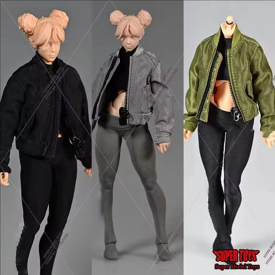 

1/12 Scale Mini Sport Flight Jacket Coat Windbreaker Streetwear Yoga Pants with Letter Fit 12" Romankey X COWL Action Figure Dol
