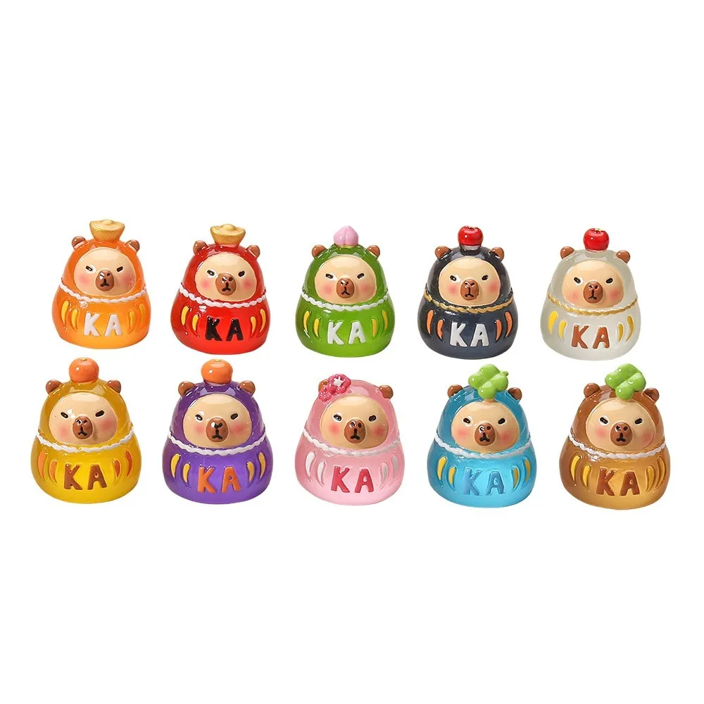 Small 3D Luminous Capybara Ornaments DIY Desktop Ornament Luminous Toy Anime Miniature Craft Decoration Children