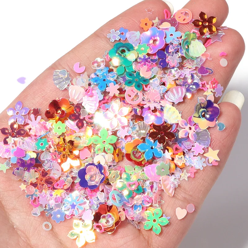 600-3000Pcs/Lot 5-10mm Mixed Style Star Heart PVC Flat Sequins Loose Sequin Paillettes Sewing Craft DIY Scrapbooking Wholesale