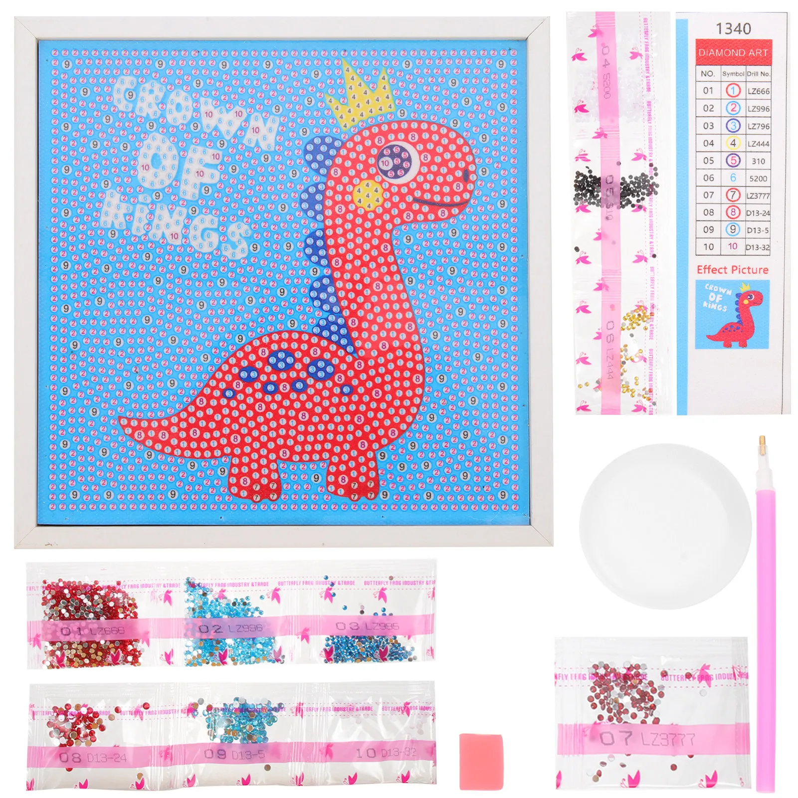 

Dinosaur Craft Pictures for Adults Kids Crystal Gem Art Kits DIY Home Decoration Art Supplies