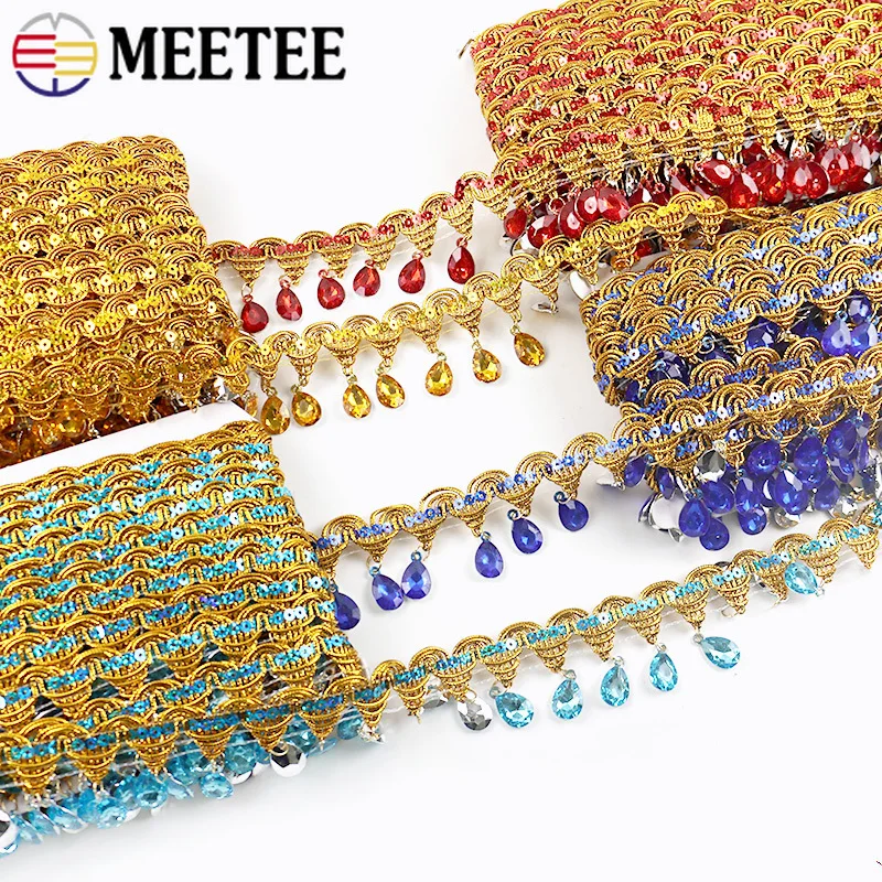 

1-5Meter 45mm Rhinestone Tassel Fringes for Sewing Latin Dress Lace Trim Garment Decor Trimmings Fringe Tassels Crafts Materials