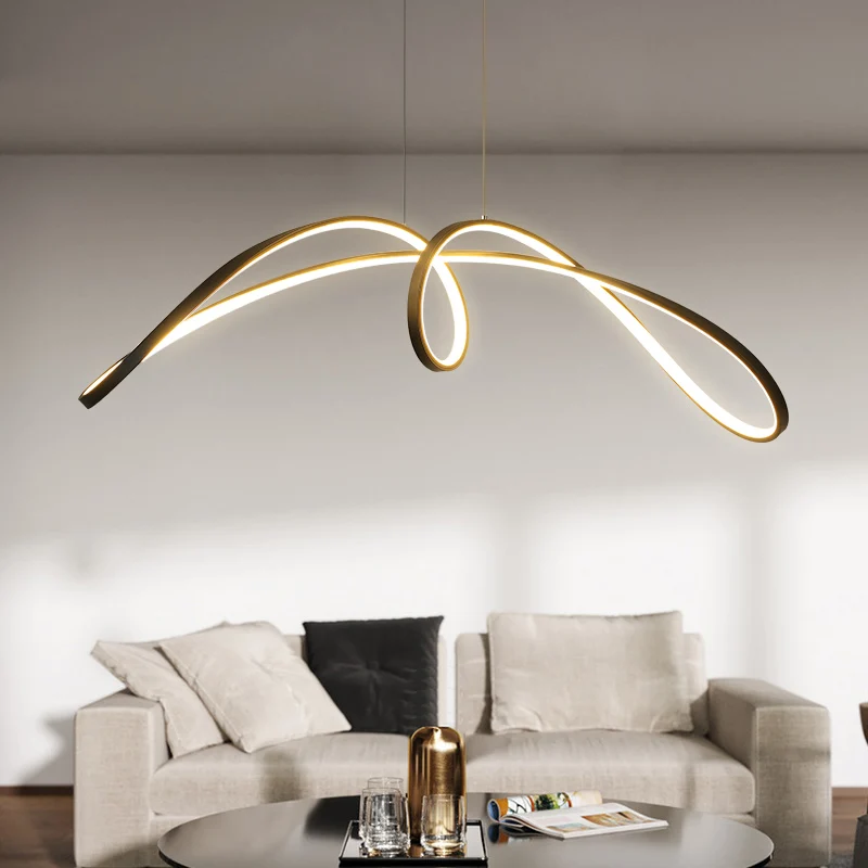 Plafonnier LED suspendu au design moderne, éclairage d'intérieur, luminaire décoratif de plafond, idéal pour un salon ou une salle à manger