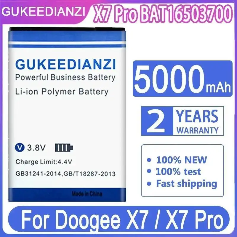 

High Capacity Environmentally Friendly 5000Mah For Doogee X7 X7S Mobile Phone Battery BAT16503700