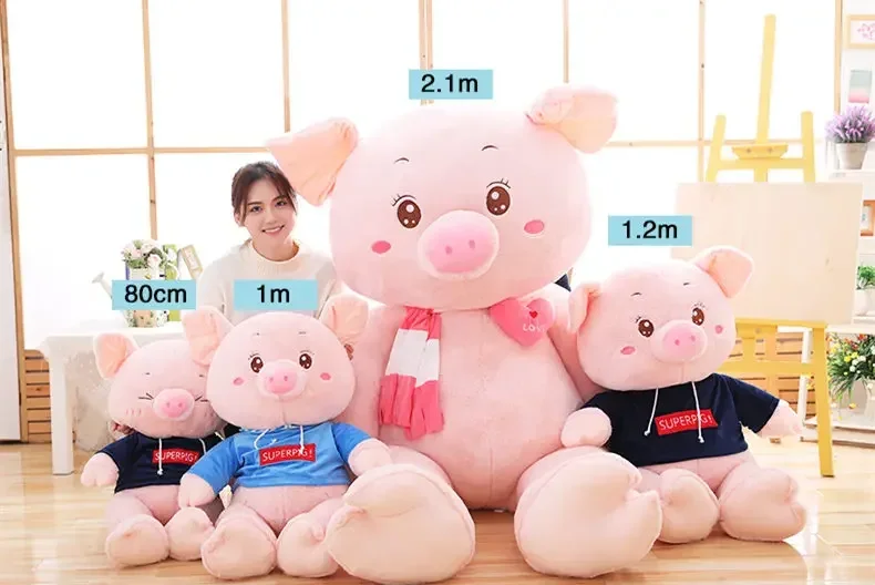 [Funny] Big size 170cm Very cute soft pig baby doll Stuffed plush toy Hold pillow Home Decoration child adult Birthday Gift