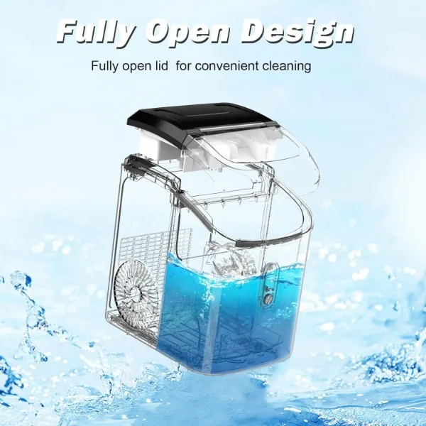 Nugget Ice Maker Countertop, Portable Crushed Sonic Ice Machine, Self Cleaning Ice Makers with One-Click Operation