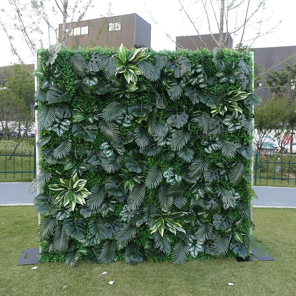 Factory Supplier Popular Green Wall Flowers Wedding Backdrop Tropical Artificial Plant Wall Panels For Wholesale