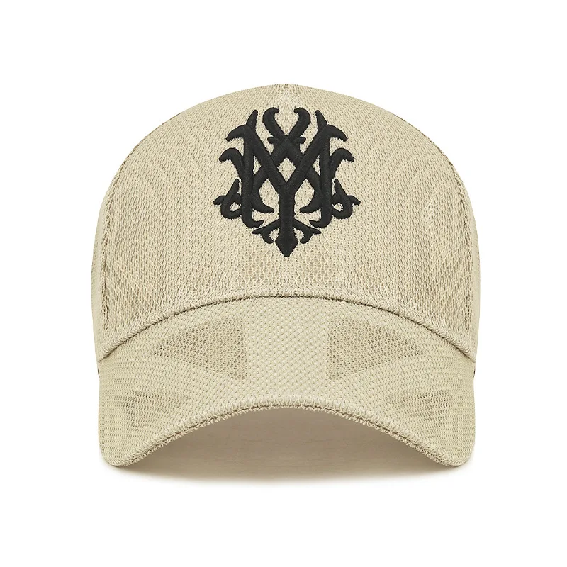Adult Solid Color Full Mesh Snapback Cap Thin Breathable Workwear Embroidered Hat Five Pieces High Top Light Plate Trucker Cap