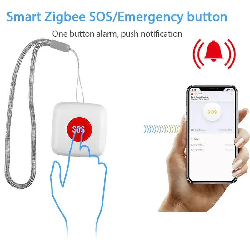 Smart SOS Call Button, Wireless Pager Nurse Calling Alert System Emergency Button For Home/Elderly/Patient Vibration Pager