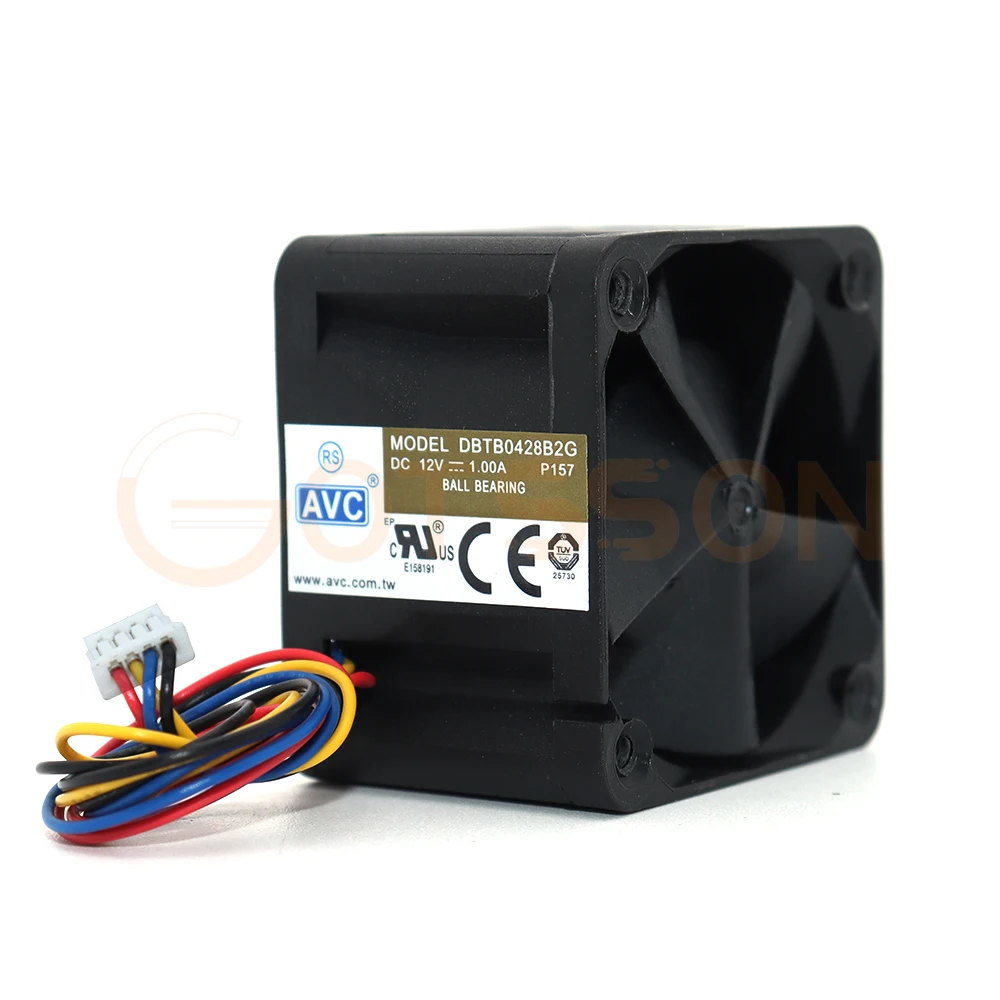 Imagem -04 - Fãs de Alta Velocidade do Servidor Ventilador de Refrigeração Poderoso Rolamento Duplo de Esferas Fios 4pin Pwm 40 mm Avc 4028 12v 1a Dbtb0428b2g 40x40x28 mm 30 Pcs