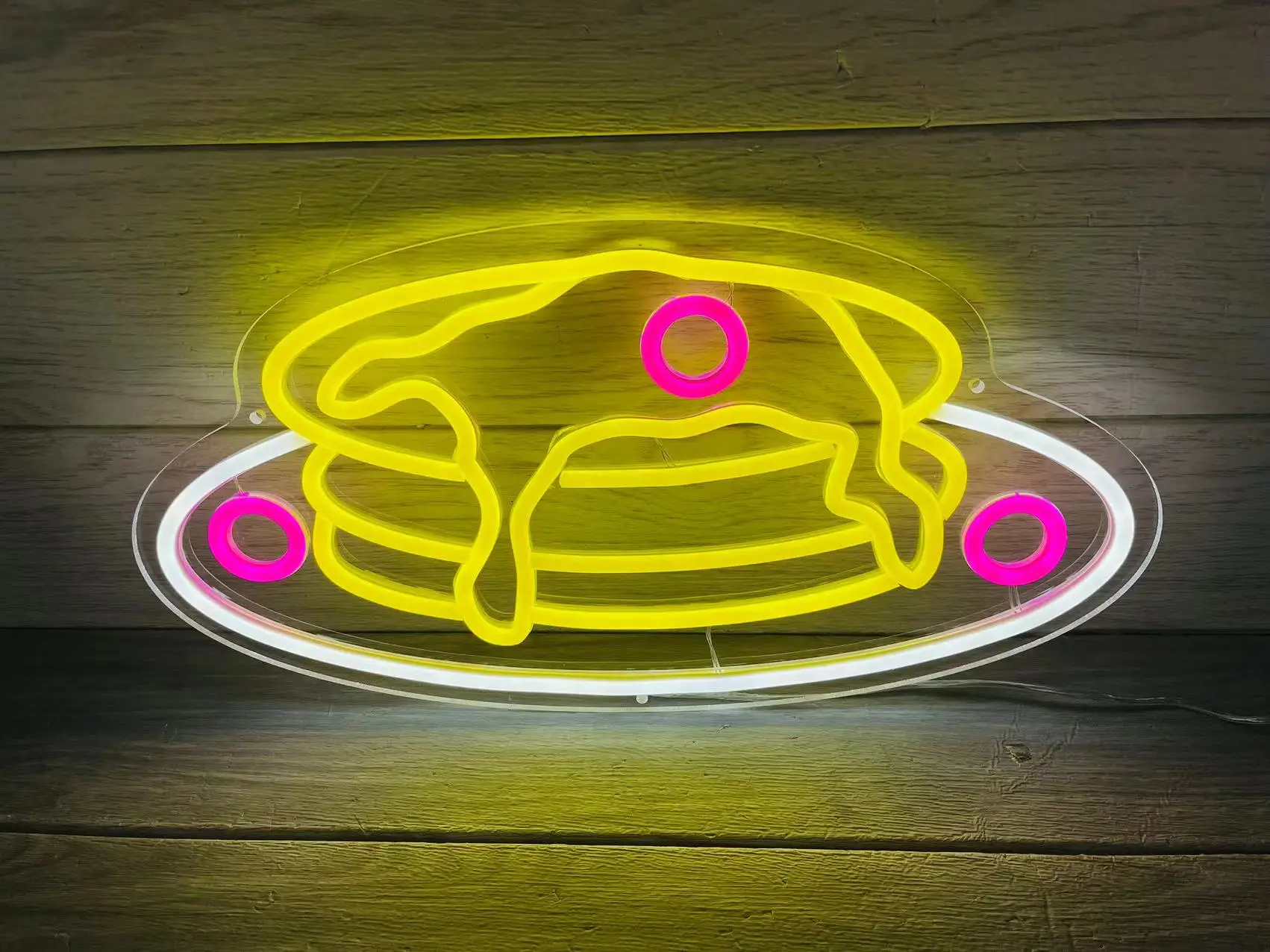 Custom Pancake LED Neon Sign Breakfast Neon Light,Food Baking Dessert Light Up Sign Night Light sign,