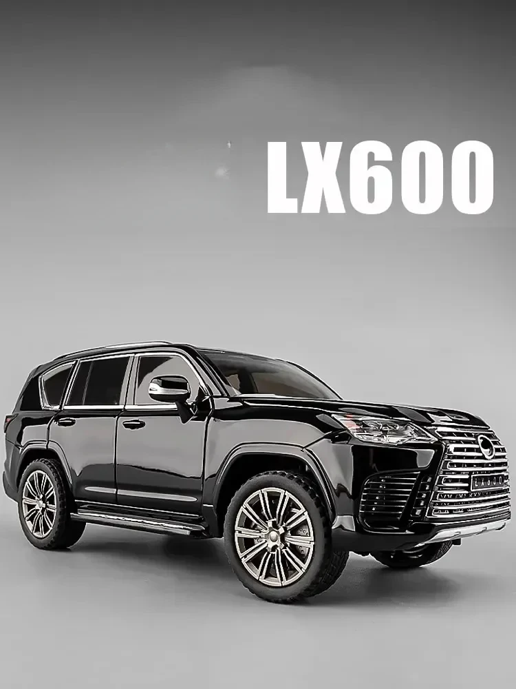 1:24 Alloy Car Model Sound And Light Pull Back Toy Car Off-Road Vehicle Simulation for Lexus Lx600 Boy Collection Decoration