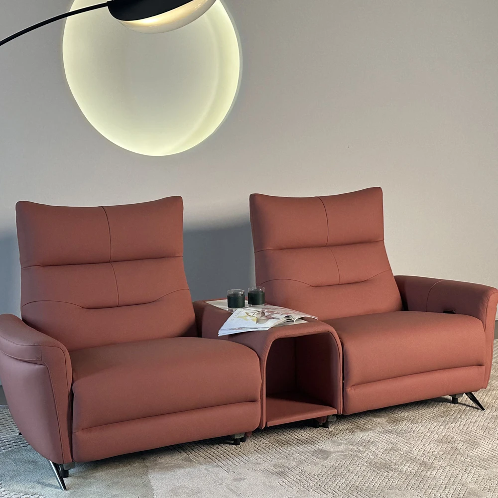 Wholesale Modern Luxury Leather Electric Power Wooden Frame Home Theater Recliner Sofa with Cup Holders and Storage for Theater