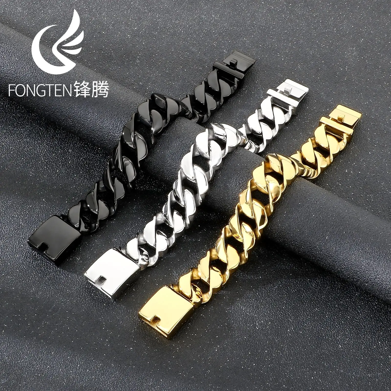Men'S Accessories Affordable - Fongten - Cadena Cubana Ancha de