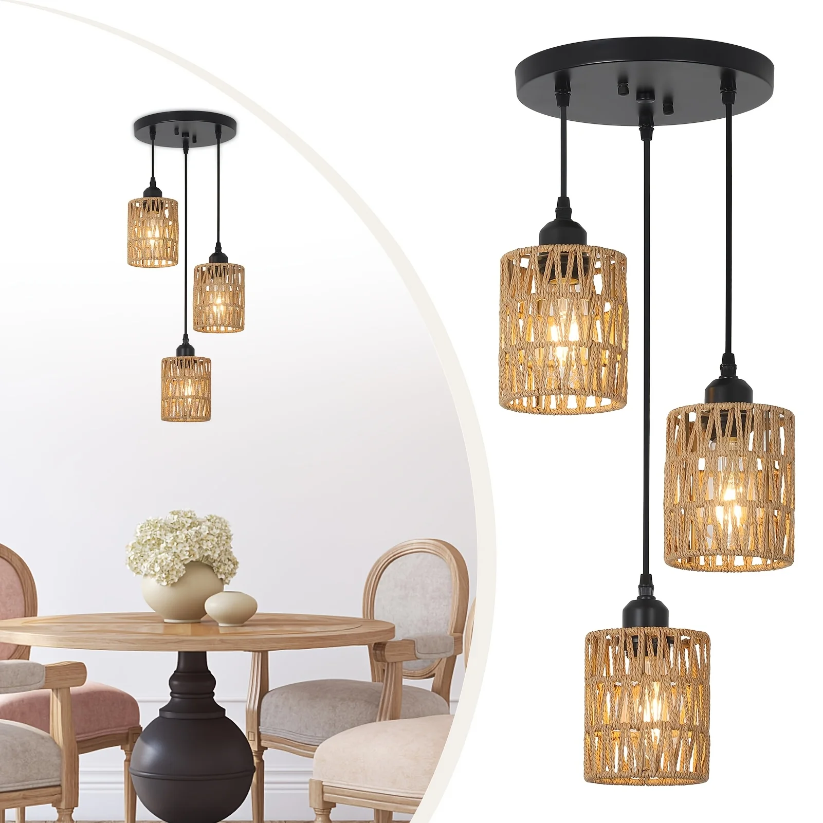 田舎のレトロなボヘミアン-e27-ペンダントランプレストランバーカウンターキッチン寝室廊下リビングルーム照明