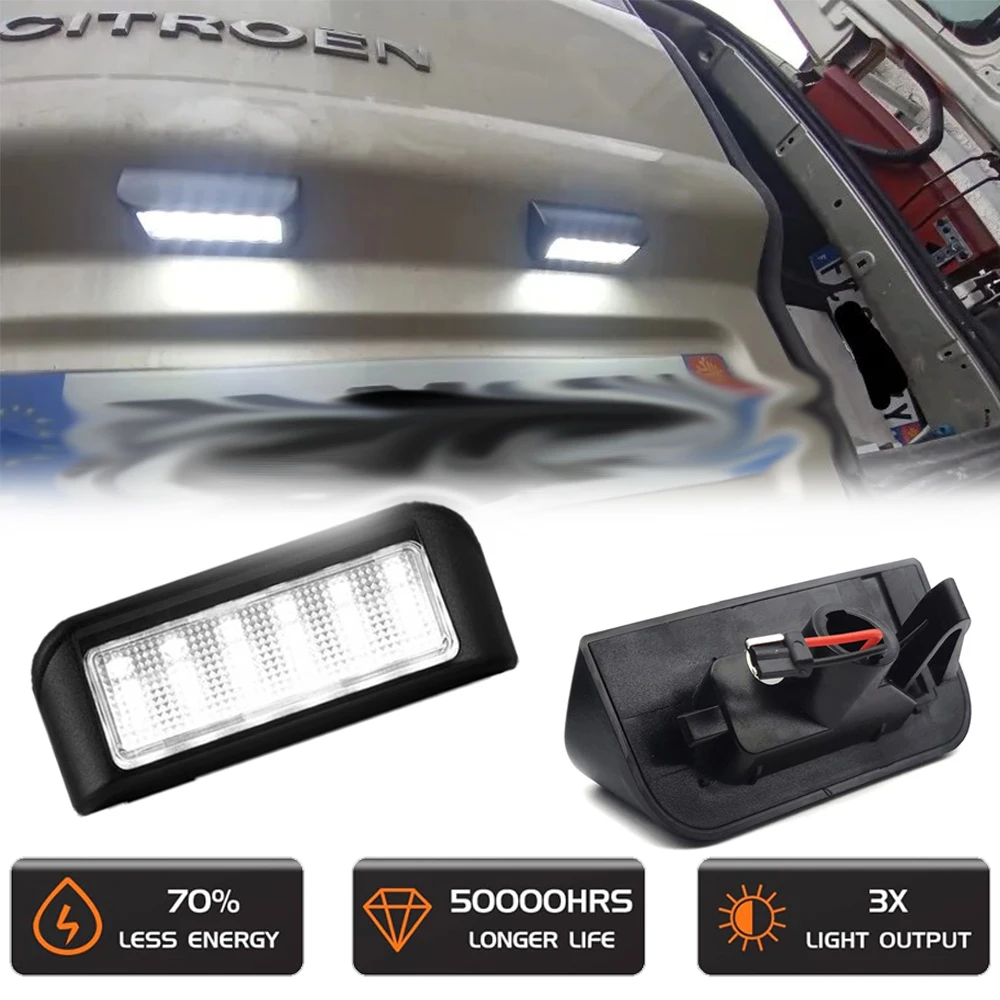 

For Toyota Proace Verso Fiat Scudo Opel Zafira Life Combo Vivaro LED Tail License Number Plate Tag Light Reflecotr Free Error