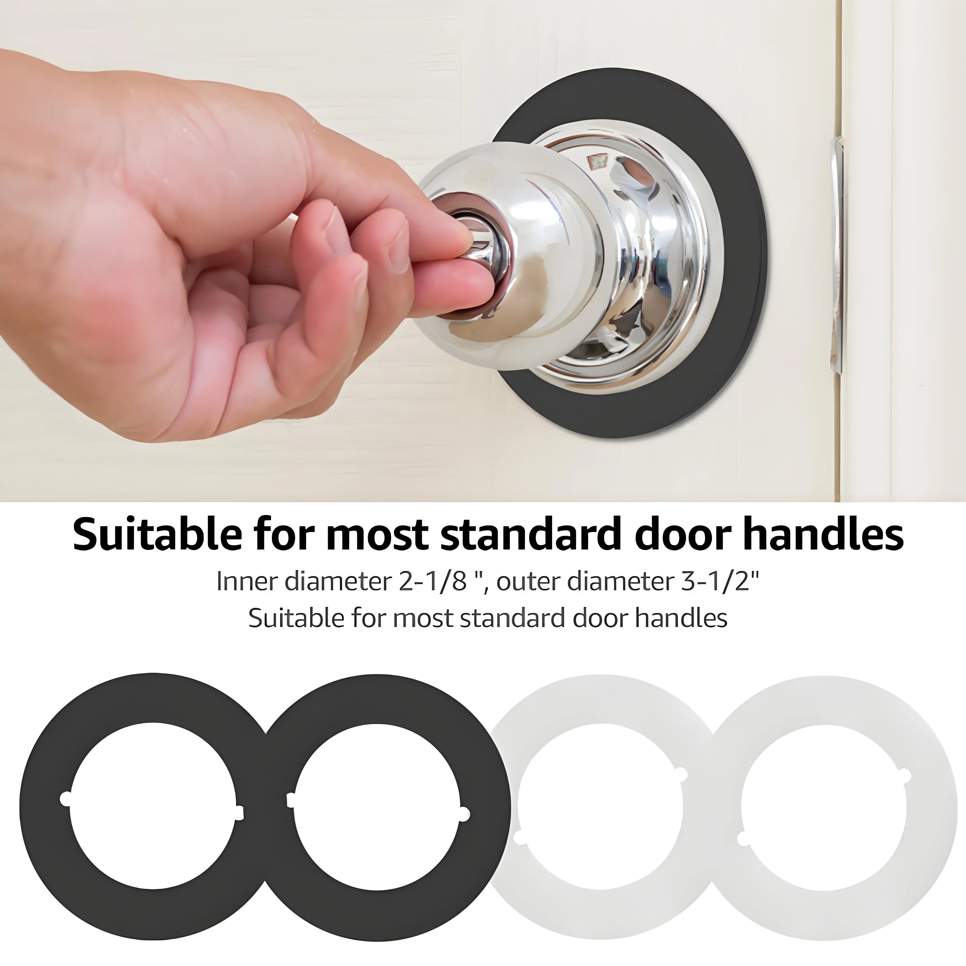 2Pcs Door Knob Plates Stainless Steel Repair Cover Reinforcement Plate Reliable Door Handle Cover Filler Fixing Repair Backplate