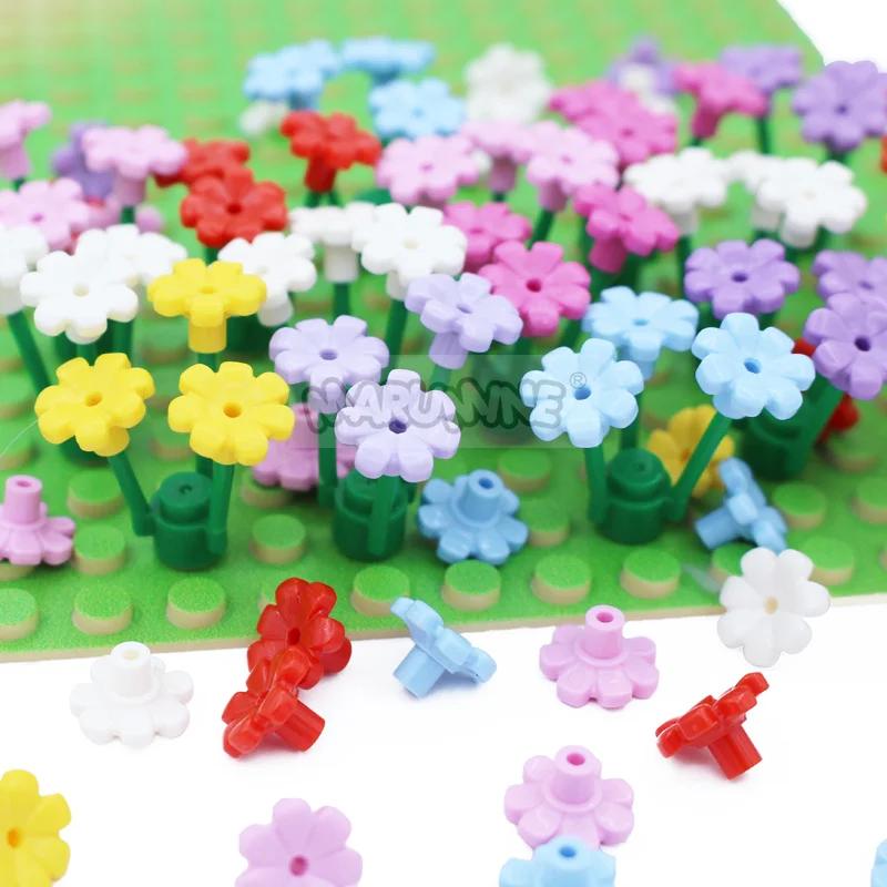 MARUMINE Tree Plant Accessories Garden Parts Building Blocks Flower Green Grass Bush Leaf Jungle DIY MOC Idea Bricks 6064 2471