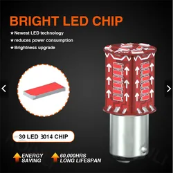 1157 Strobe Brake Light BAY15D Led Bulb 30SMD DRL Water Flash Reversing Parking Turn Signal Stop Tail Lamp For Auto Motorcycle