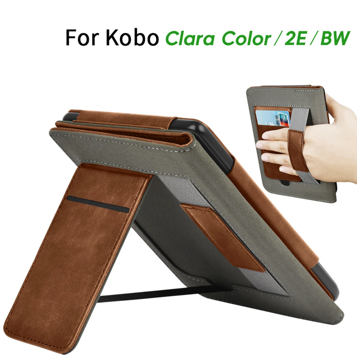Luxury PU Leather Protective Case for Rakuten Kobo Clara Color/2E/BW Handheld Reading Device 6-inch Stand Design
