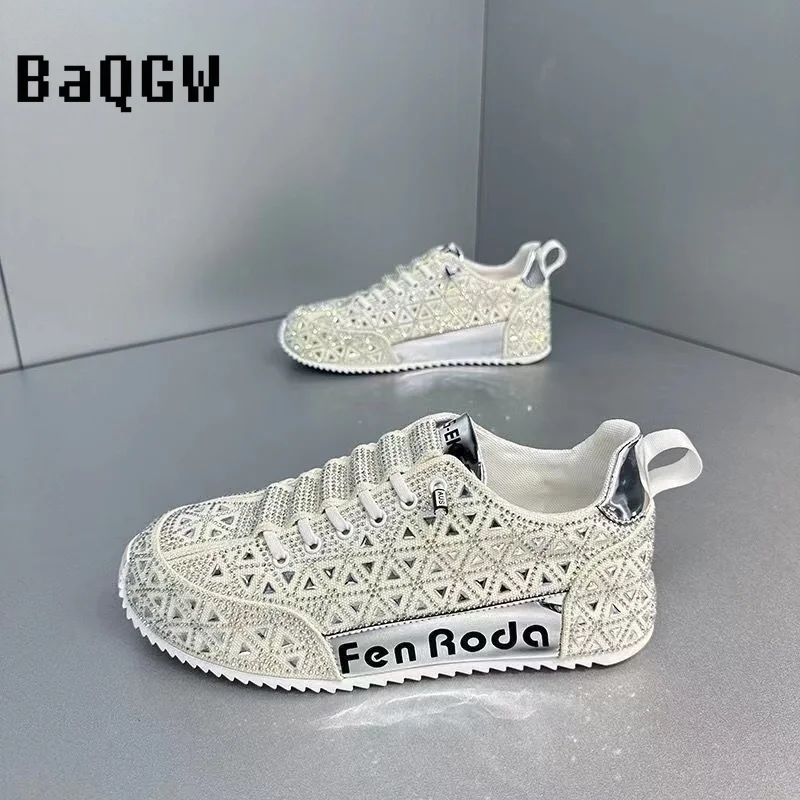 Luxury Sparkly Sneakers for Men Designer Cover Bottom Casual Bling Board Shoe Fashion Upper Increased Internal Platform Shoes