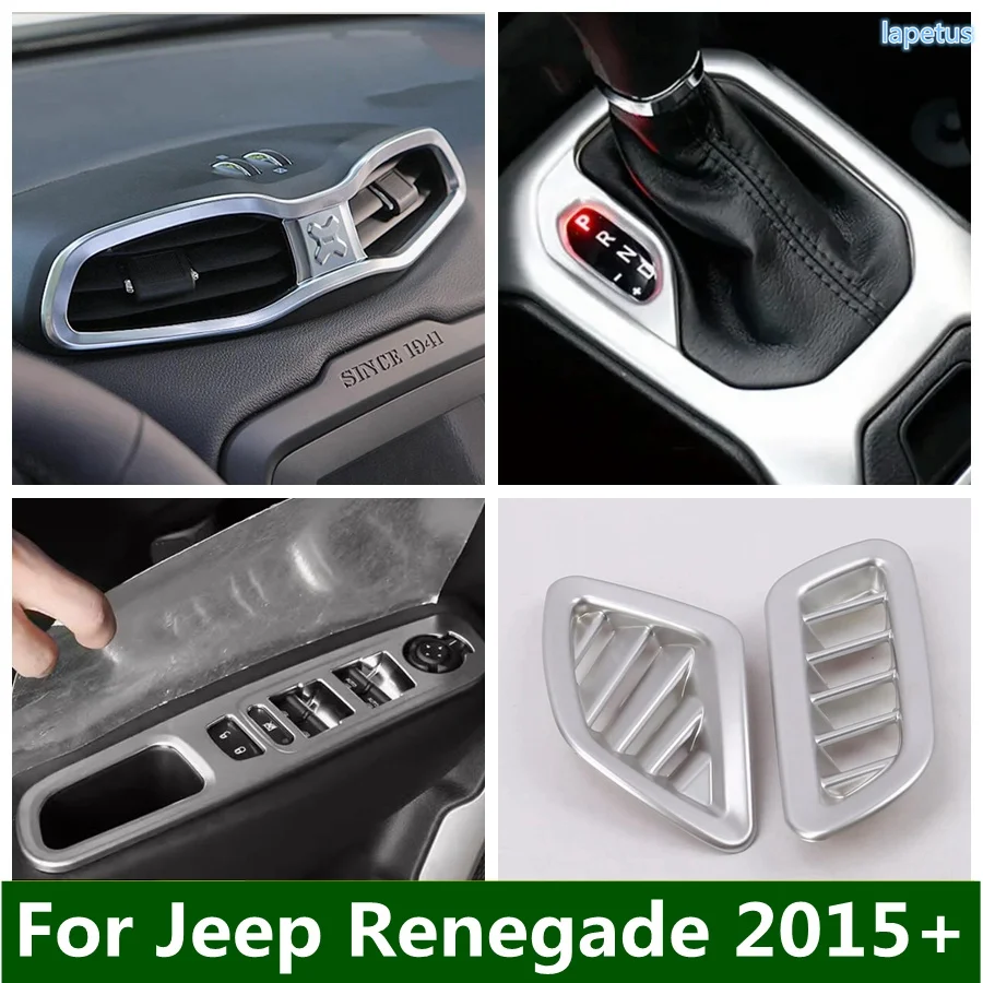 

Fit For Jeep Renegade 2015 - 2023 LHD Window Lift Button / Air Conditioning AC Outlet Vent / Transmission Shift Panel Cover Trim