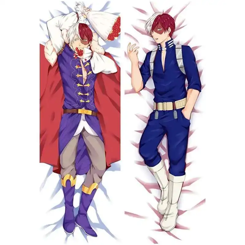 Anime My Hero Academia Midoriya Izuku Todoroki Shoto Dakimakura Case dwustronny nadruk 3D łóżko Hing Body 50*160cm poszewki na poduszki