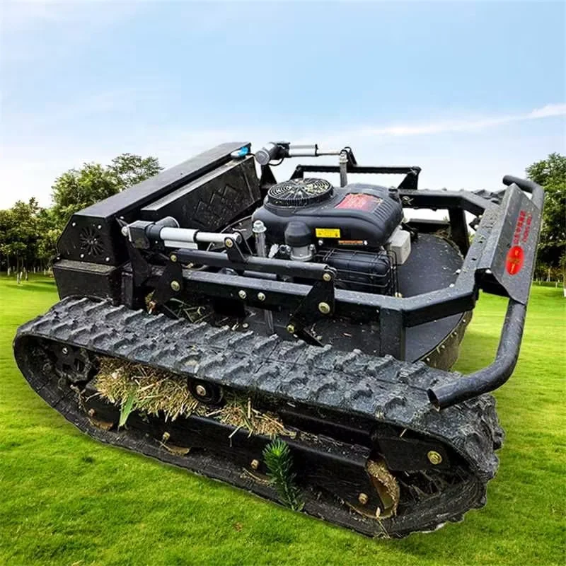 Mini Remote Control Rotary  Turn Lawn Mower Automatic Robot Lawnmower Crawler Grass Cutting Machine Factory Price