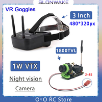 5.8G 48CH 1000mW Video Transmitter + CMOS 1800TVL Starlight Camera for FPV Racing Drone+ 3 Inch FPV Goggles Video Glasses