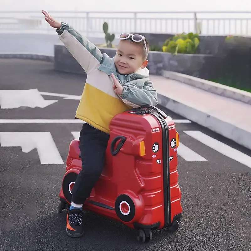 Valise jaune pour enfants, 24 pouces, chariot à roulettes, universel, avec fermeture éclair, cadeau d'anniversaire pour bébé