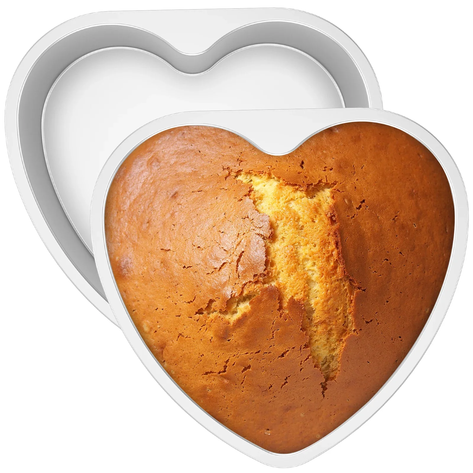 

2 шт. формы для торта в форме сердца 10 дюймов, алюминиевые металлические формы для торта в форме сердца, банка в форме сердца с антипригарным покрытием, сделай сам, декор для выпечки, форма для десерта