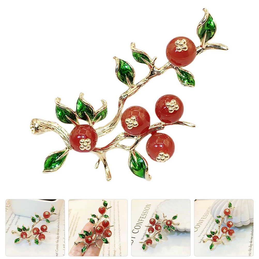 Spilla Accessori Tema frutta per donna Scialle Cerimonia di laurea Accessorio Abiti Corpetto da sposa in rame