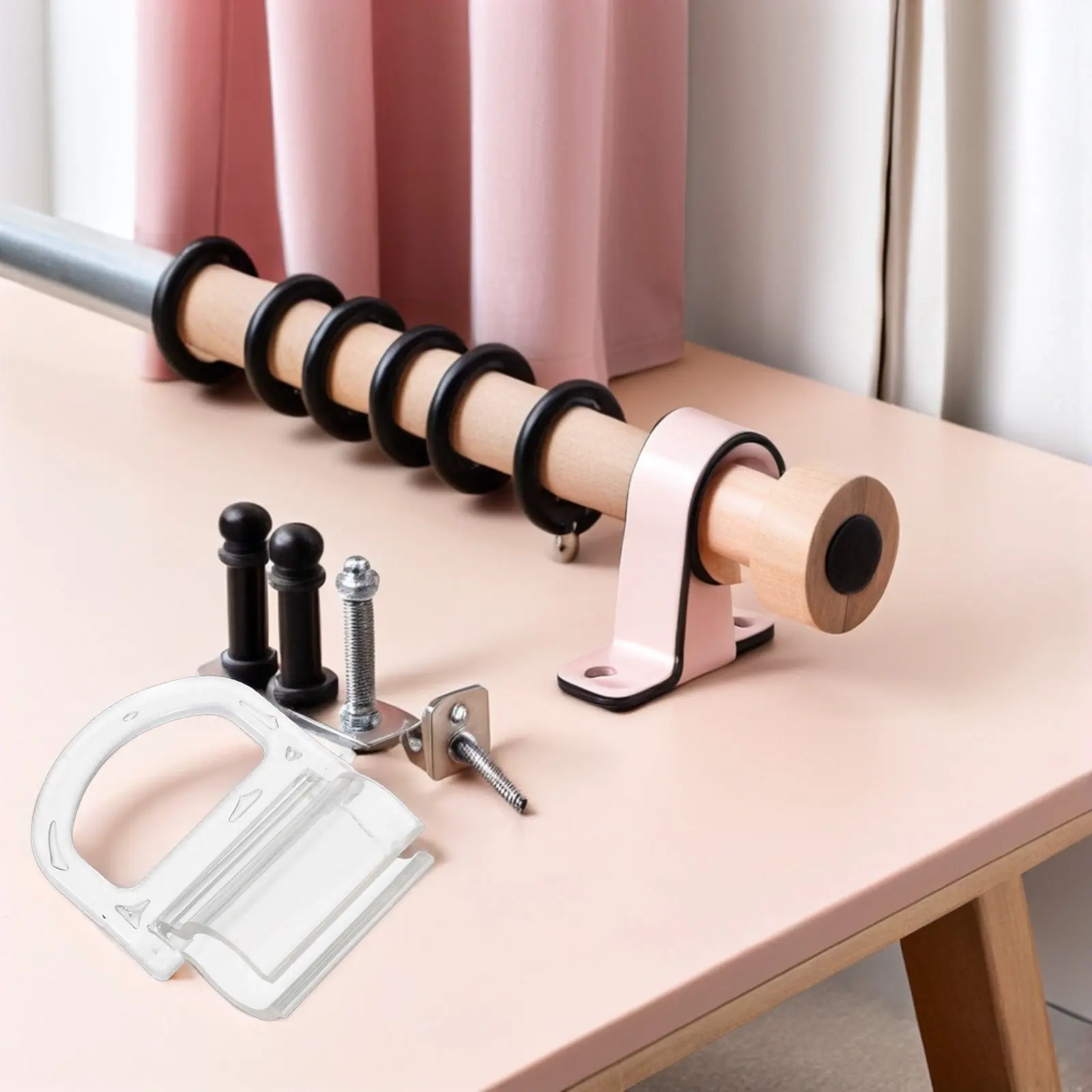

4Pcs Cordless Mini Blinds Handle Transparent Bottom Rail Pull for Roller Shades Honeycomb Cellular Shades Lift Replacement