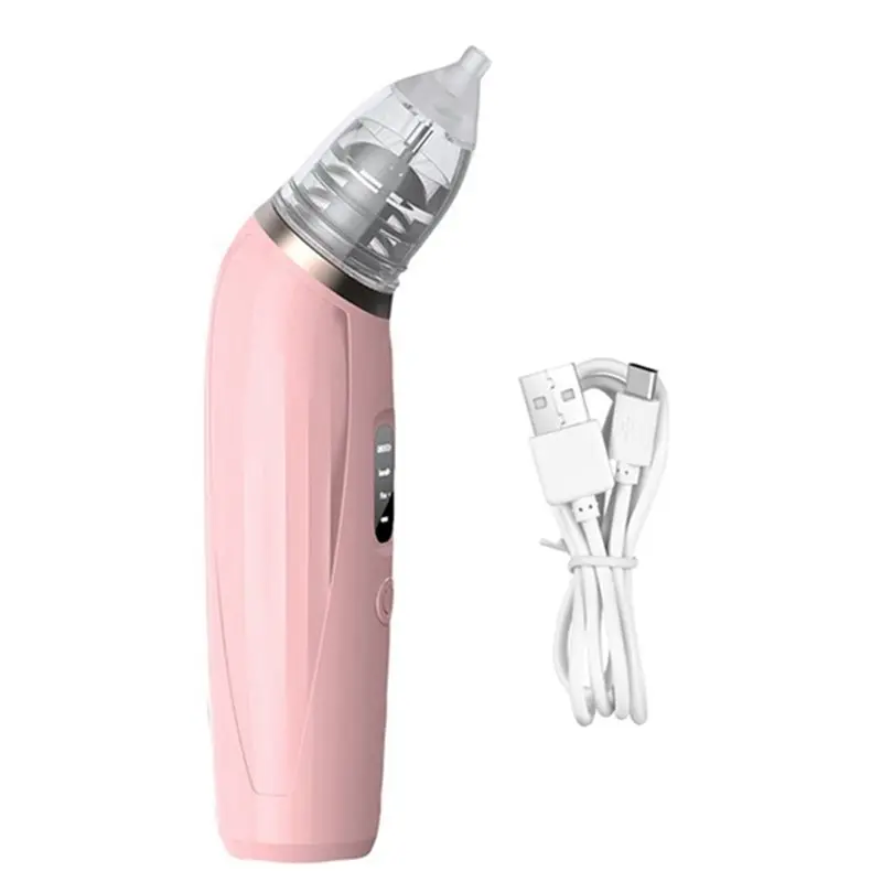 

ABXE-Nose Cleaner Baby Electric Nasal Aspirator Rechargeable Suction Device 3 Suction Modes Food Grade Silicone Tips B