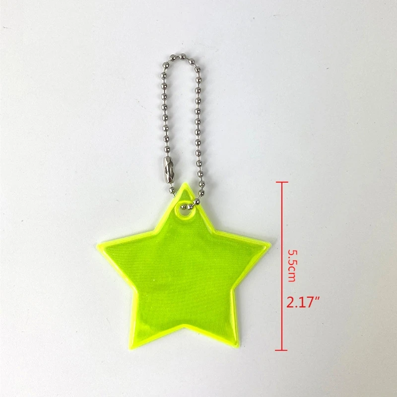 8 pçs reflexivo chaveiro estrelas engrenagem pingente reflexivo para sacos tira refletores de segurança infantil keyrings noite acessórios segurança