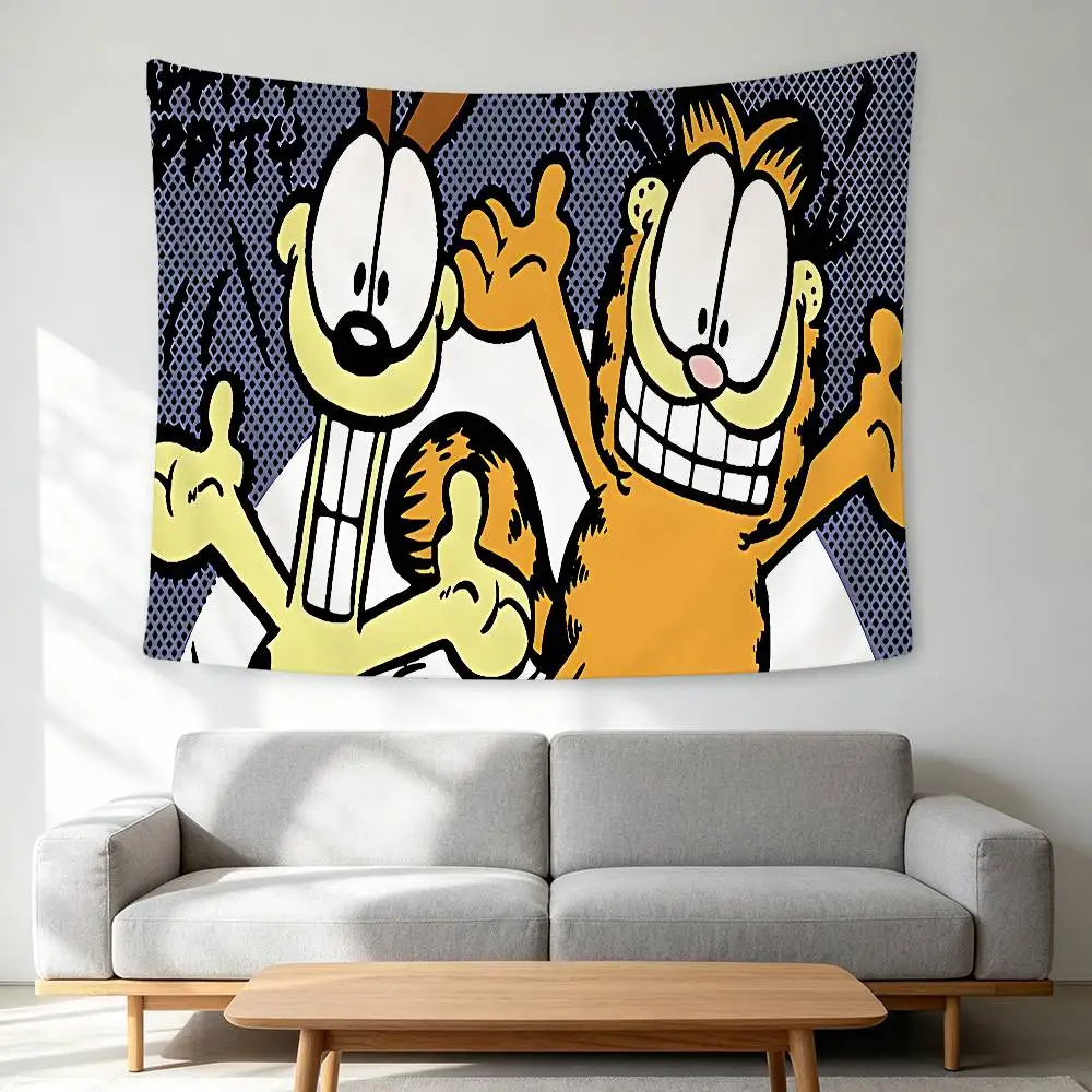 G-Garfield-S Animation Tapestry Banner Meme Tapestry With HD Printing Cool Flags For College Dorm Room