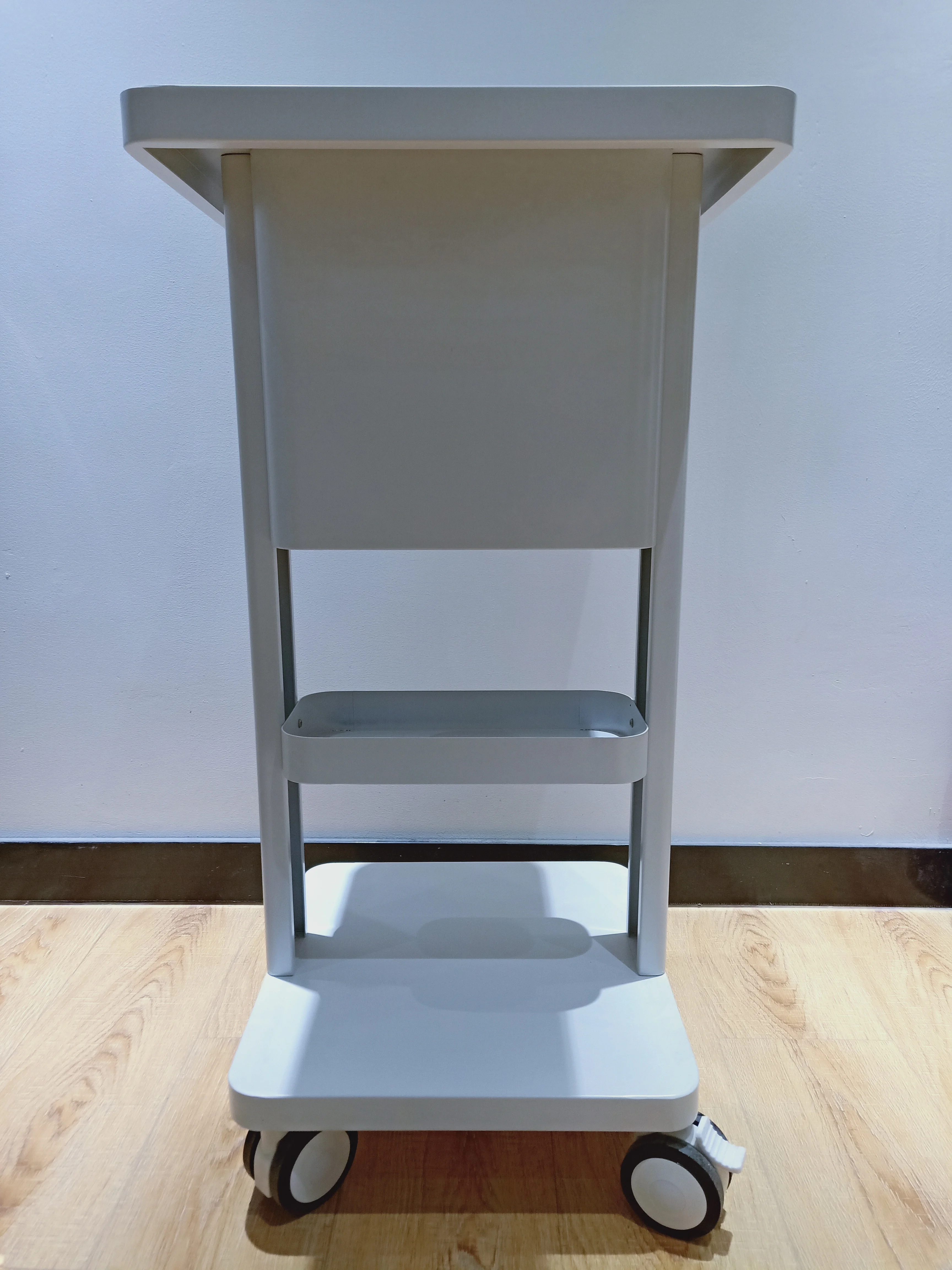 

Hair Beauty Salon Trolley Cart for Equipment Machine Metal White Stand Packing Furniture Wheels