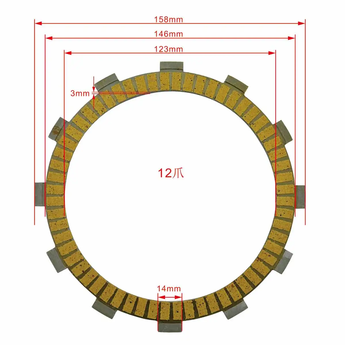 LP 7 Pcs Motorcycle Fibrous Street Clutch Discs Plates For Kawasaki ER650 ER6N ER-6N ER 650 09-14 EX500 Ninja500 EX Ninja 500