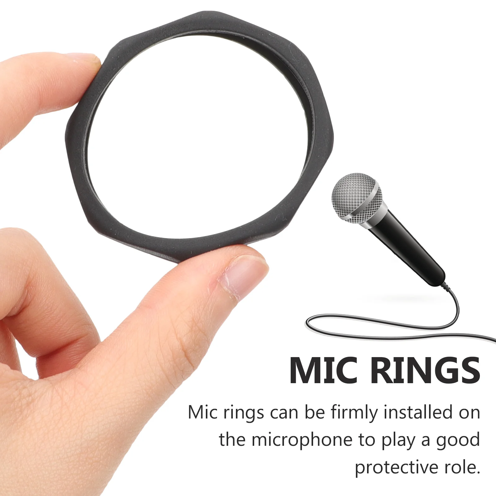 

5Pcs Microphone Anti_roll Rings Non_slip Holder Protection for Wireless Handheld Mic Accessories KTV Stage Conference News