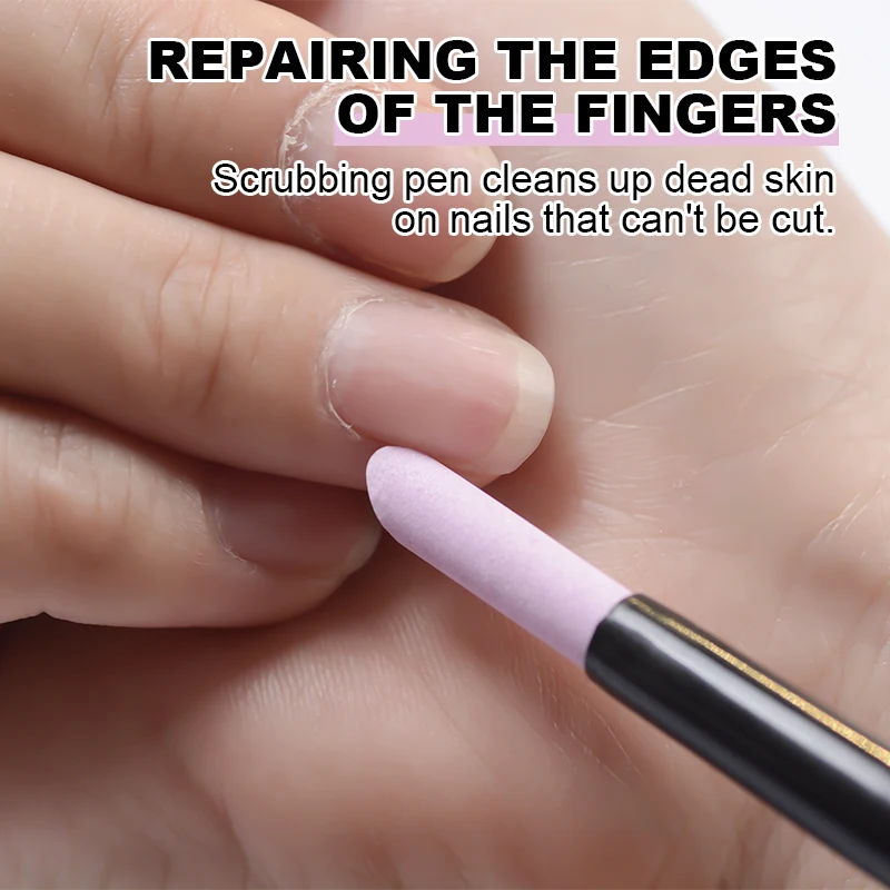1PCS 14X0.8CM Nail Quartz Stone Scrub Nail File Cuticle Stone Cuticle Remover Dead Skin Remover Nail Surface Care Manicure Tools
