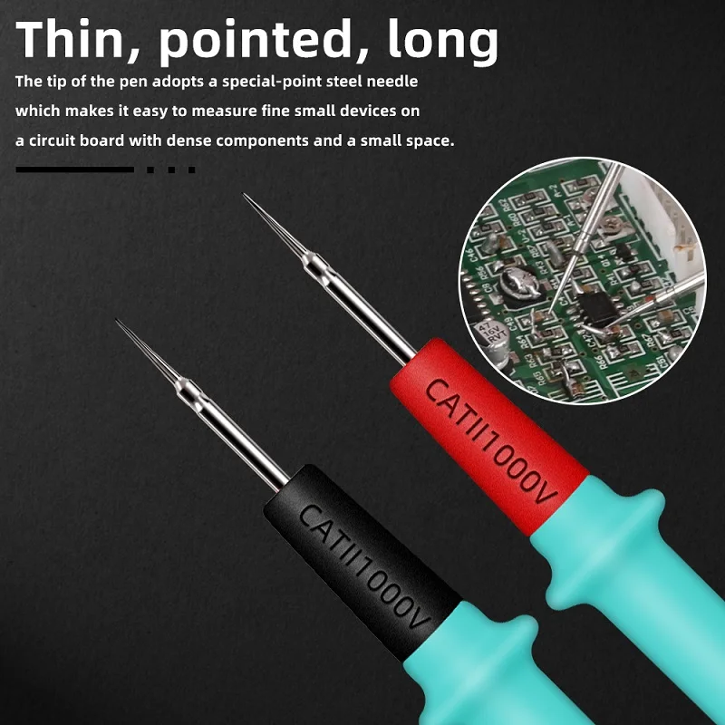 Digital Multimeter probe Pen Soft-silicone-wire Needle-tip Universal Test Leads Pin with Alligator Clip For Multimetro Tester