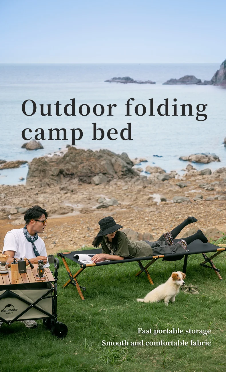 Naturehike XJC03 Outdoor-Klappbett, tragbar, stabil, schnell aufzubauen, Schlafliege, 140 kg Traglast, Picknick-, Reise- und Campingtischbett – Detail 1