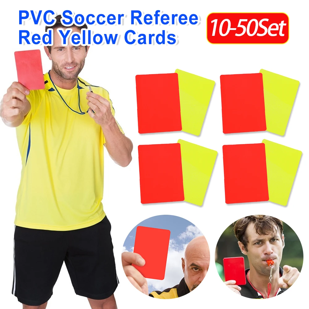 PVC Soccer Referee Red Yellow Cards Football Match Training Referee Tool 8x11cm