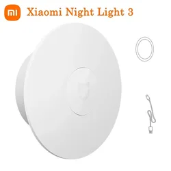 Xiaomi-Mijiaモーションセンサー,調整可能な明るさ,人間工学に基づいた常夜灯,充電式,3バージョン,600mAh