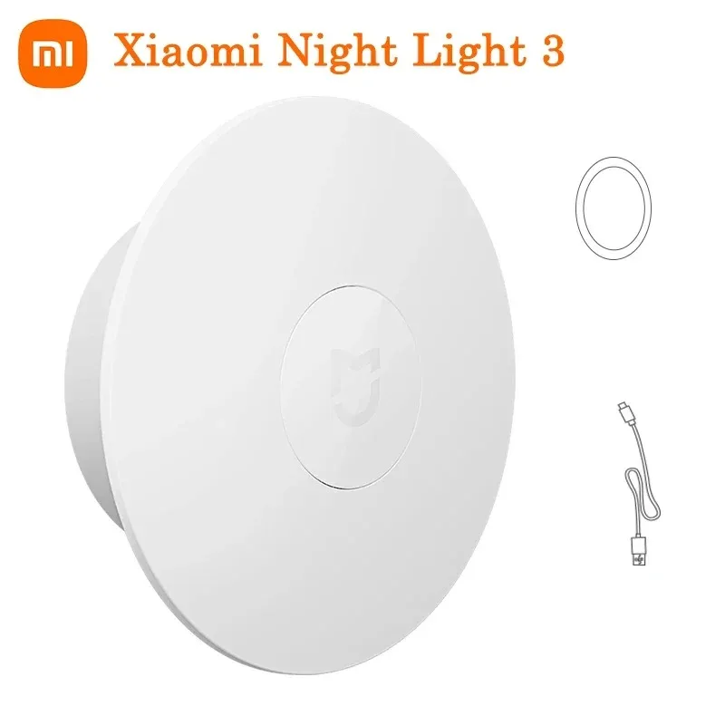 Xiaomi Mijia Night Light 3 Version 600mah Rechargeable Motion Sensor Adjustable  Brightness Smart Human Light Sensor Night Lamp