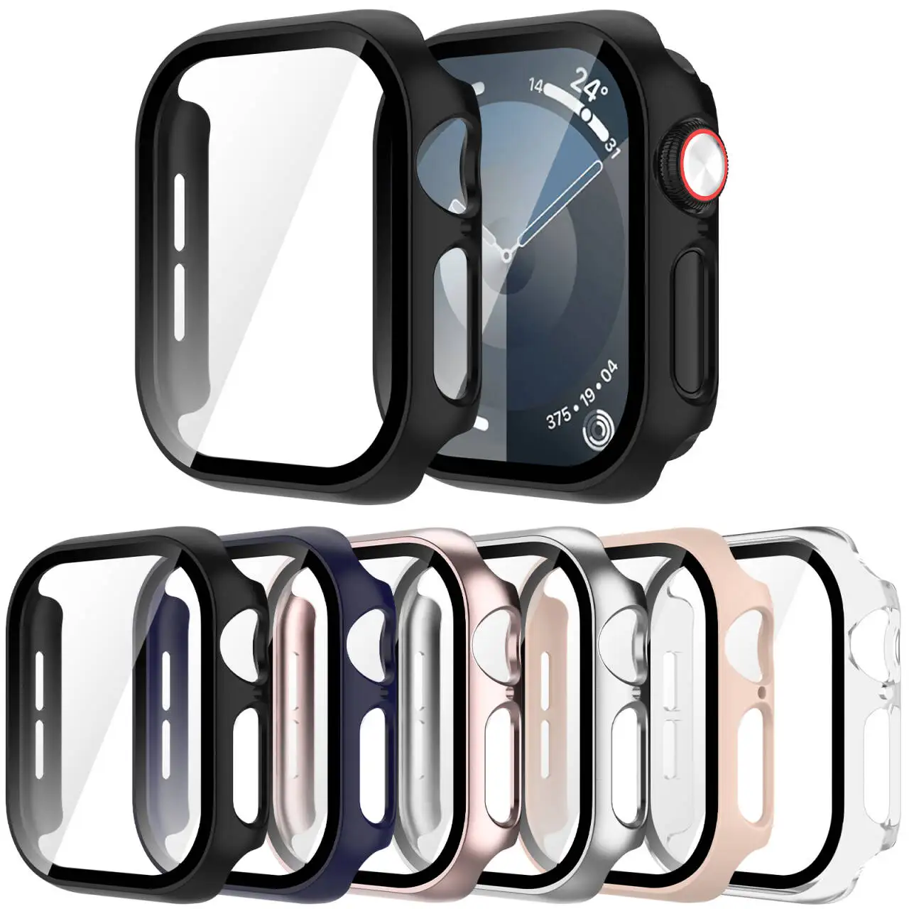 Tempered Glass+Case for Apple Watch Series 10 42mm 46mm PC Full Bumper Screen Protector for Apple Watch Accessories Series 10